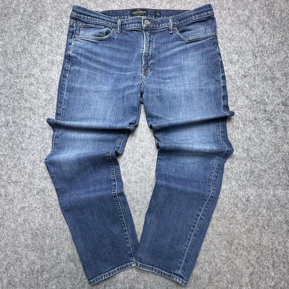 Lucky Brand 121 Slim Jeans Mens 38x32 Blue Medium Wash Straight Leg Denim Pants